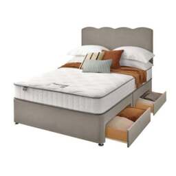 Silentnight Divan Bed With Wave Velvet Headboard and 800 Pocket Sprung Mattress - thumbnail 4