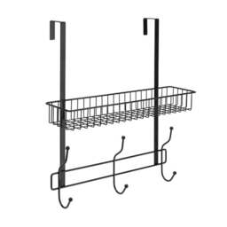 Matt Black Over Door Large Shower Caddy by Dunelm