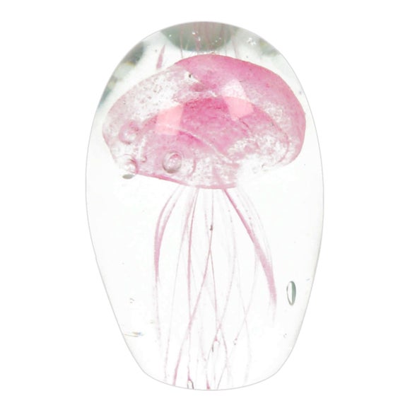 Objets d'Art Glass Pink Jellyfish Ornament