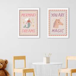 East End Prints Set of 2 Mermaid and Unicorn Prints - thumbnail 1