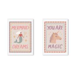 East End Prints Set of 2 Mermaid and Unicorn Prints - thumbnail 2