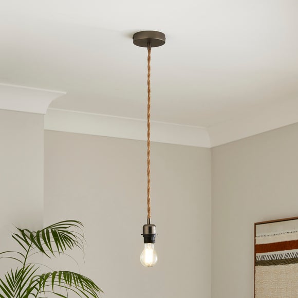 Fentress Twisted Jute Pendant Flex Ceiling Light Cable - image 1