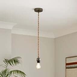 Fentress Twisted Jute Pendant Flex Ceiling Light Cable - thumbnail 1