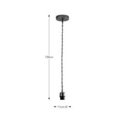Fentress Twisted Jute Pendant Flex Ceiling Light Cable - thumbnail 5