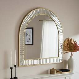 Audra Arched Bevelled Overmantel Wall Mirror
