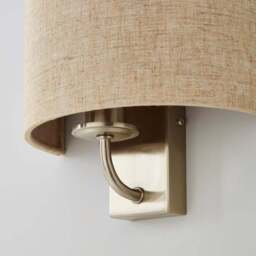 Preston Ivory Linen Shaded Wall Light - thumbnail 3