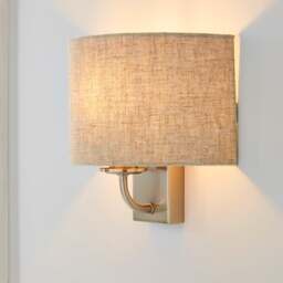 Preston Ivory Linen Shaded Wall Light - thumbnail 1