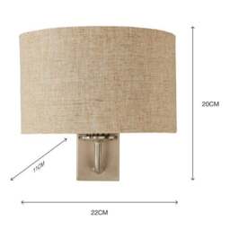 Preston Ivory Linen Shaded Wall Light - thumbnail 6