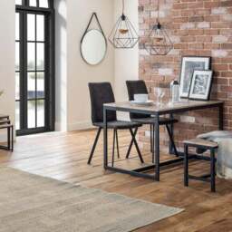 Tribeca 4 Seater Rectangular Dining Table with 2 Chairs and Bench, Black - thumbnail 2