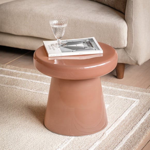Cedar & Sage Ambrose Side Table, Coral & Glass - image 1