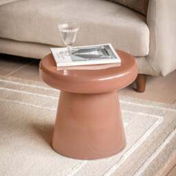 Cedar & Sage Ambrose Side Table, Coral & Glass - thumbnail 1