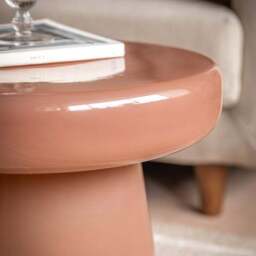 Cedar & Sage Ambrose Side Table, Coral & Glass - thumbnail 2