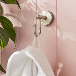 Mother of Pearl Brushed Chrome Towel Hook - thumbnail 1