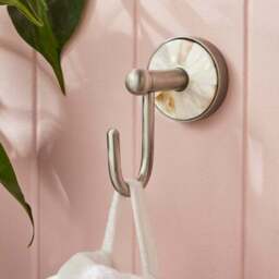 Mother of Pearl Brushed Chrome Towel Hook - thumbnail 2