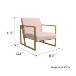 Cosmo Living Velvet Lexington Chair - thumbnail 3