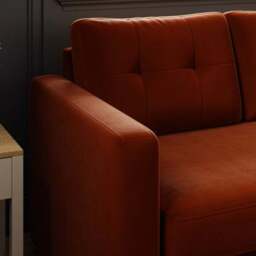 Barker Velvet Trundle Corner Chaise Sofa Bed - thumbnail 6