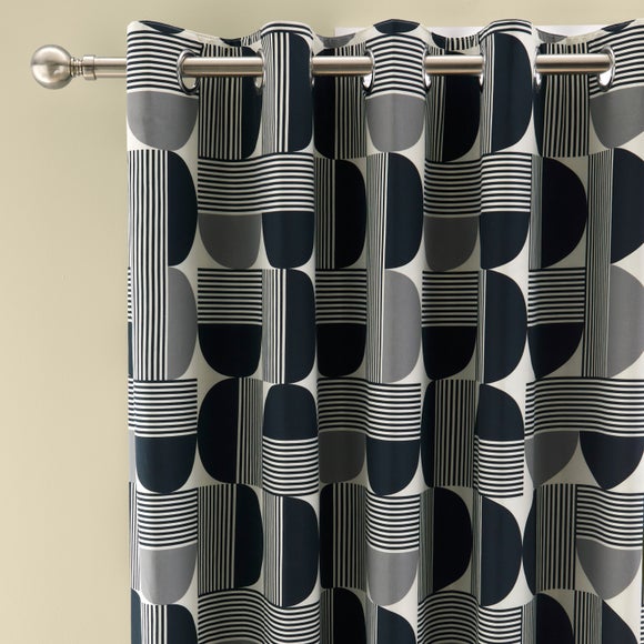 Bromley Modern Geo Eyelet Curtains - image 1