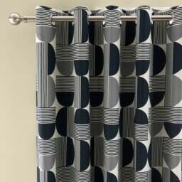 Bromley Modern Geo Eyelet Curtains - thumbnail 1