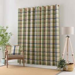 Kempton Check Eyelet Curtains - thumbnail 4