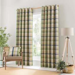Kempton Check Eyelet Curtains - thumbnail 2