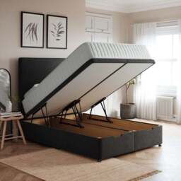 Luxury End Ottoman Bed Frame, Tweed - thumbnail 2