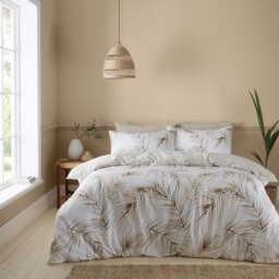 Serenity Palm Leaf Duvet Cover & Pillowcase Set - thumbnail 1
