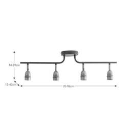 Marsden Industrial 4 Light Semi Flush Spotlight Bar - thumbnail 5