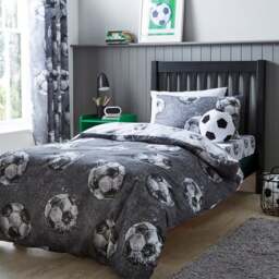 Sketched Football Polycotton Duvet Cover & Pillowcase Set - thumbnail 1