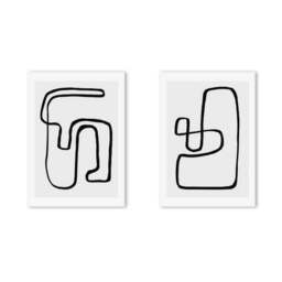 East End Prints Abstract Monochrome Set of 2 Prints by Rafael Farias - thumbnail 2