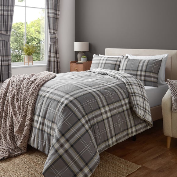 Catherine Lansfield Kelso Check Duvet Cover & Pillowcase Set - image 1