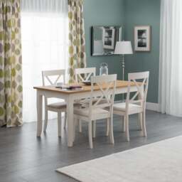 Davenport 4 Seater Rectangular Dining Table with 4 Chairs, Off White - thumbnail 1