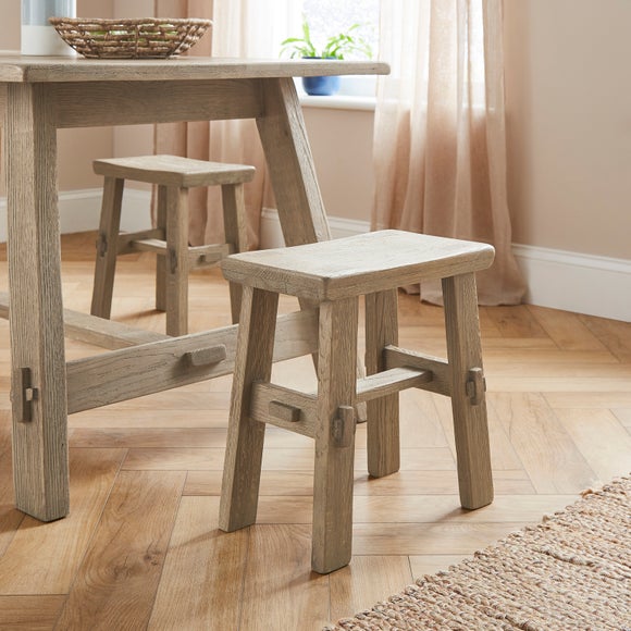 Enola Low Stool, Rustic Oak - image 1