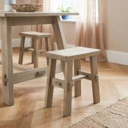 Enola Low Stool, Rustic Oak