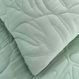 Tropical Leaf Embroidered Duvet Cover and Pillowcase Set - thumbnail 5