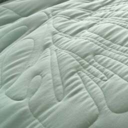 Tropical Leaf Embroidered Duvet Cover and Pillowcase Set - thumbnail 4