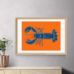 East End Prints Lobster on Orange by Alice Straker - thumbnail 1