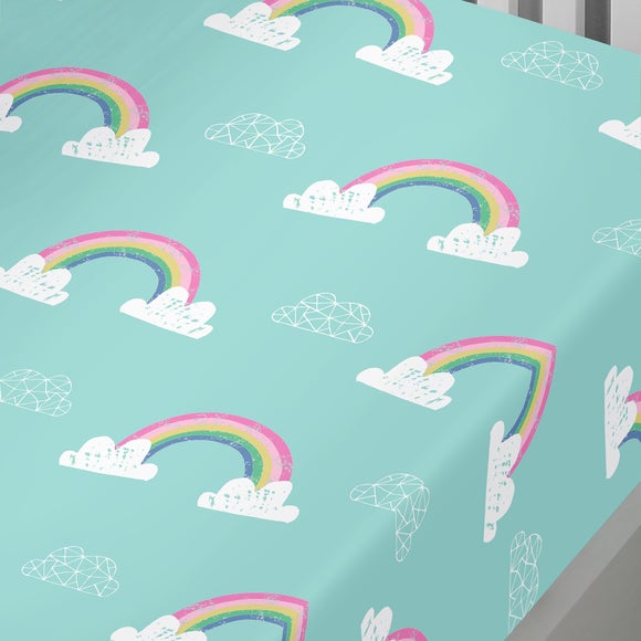 Rainbow Unicorn Multicoloured Fitted Sheet - image 1