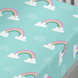 Rainbow Unicorn Multicoloured Fitted Sheet - thumbnail 1
