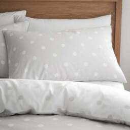 Catherine Lansfield Polka Dot 100% Brushed Cotton Duvet Cover & Pillowcase Set - thumbnail 2