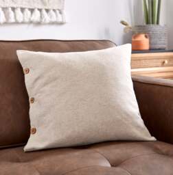 Cotton Linen Square Cushion Cover - thumbnail 1