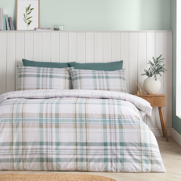 Catherine Lansfield Cartmel Check Polycotton Duvet Cover & Pillowcase Set - image 1