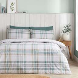 Catherine Lansfield Cartmel Check Polycotton Duvet Cover & Pillowcase Set - thumbnail 1