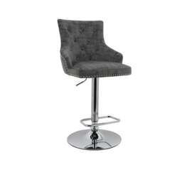 Selena Adjustable Height Swivel Bar Stool, Velvet