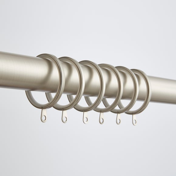 Pack of 6 Flat Lined Curtain Rings - image 1