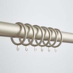 Pack of 6 Flat Lined Curtain Rings