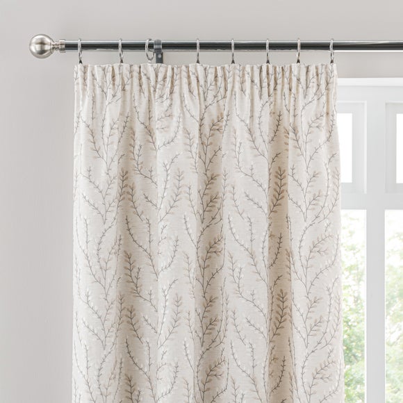 Shimla Embroidered Floral Pencil Pleat Curtains - image 1