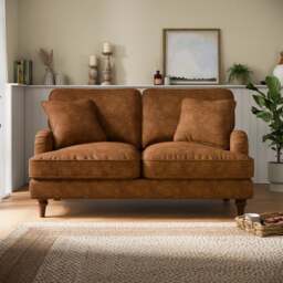 Beatrice II Relaxed Faux Leather 2 Seater Sofa - thumbnail 1