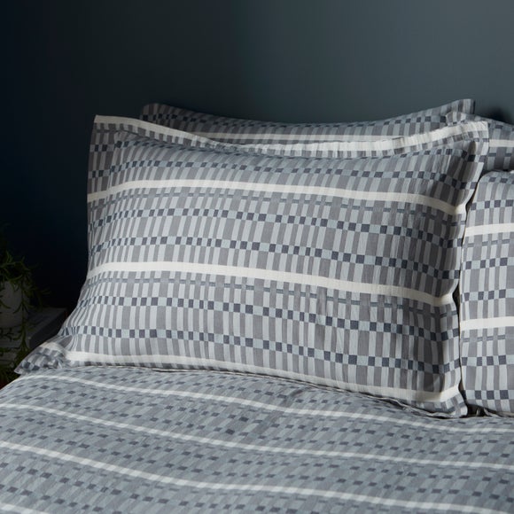 Ash Geometric 100% Cotton Oxford Pillowcase