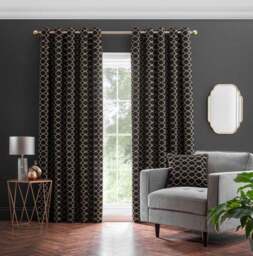 Chenille Ogee Eyelet Curtains - thumbnail 2