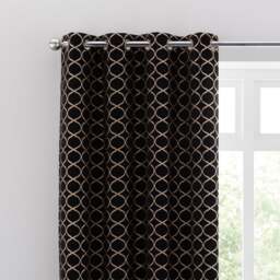 Chenille Ogee Eyelet Curtains - thumbnail 1